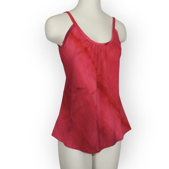 Vintage 24Collection Tank Top Fuschia Dyed Silk CrepedeChine Miami PalmBeach - Picture 4 of 8